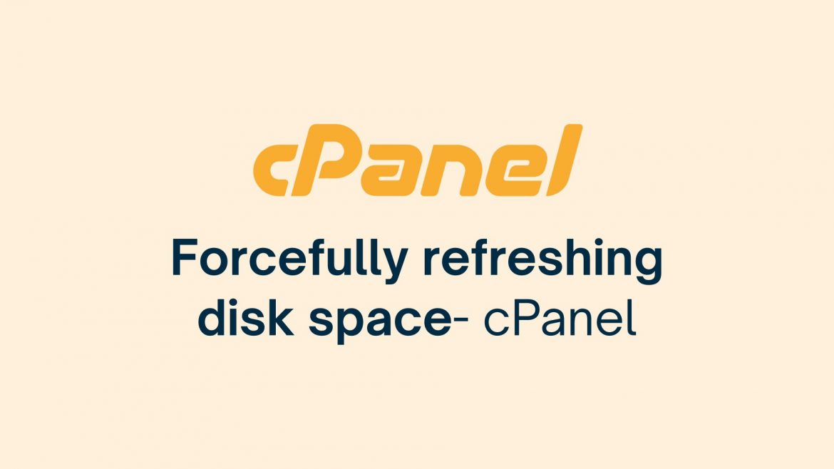 Forcefully refreshing disk space (2)