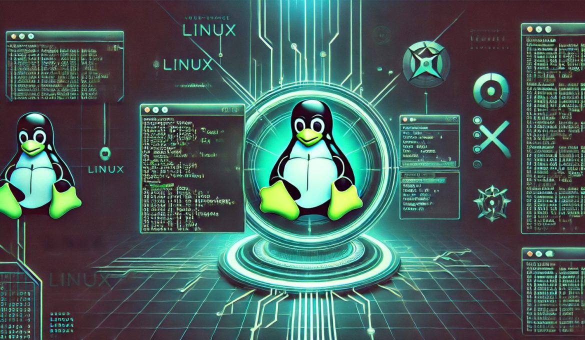 Linux logo with code