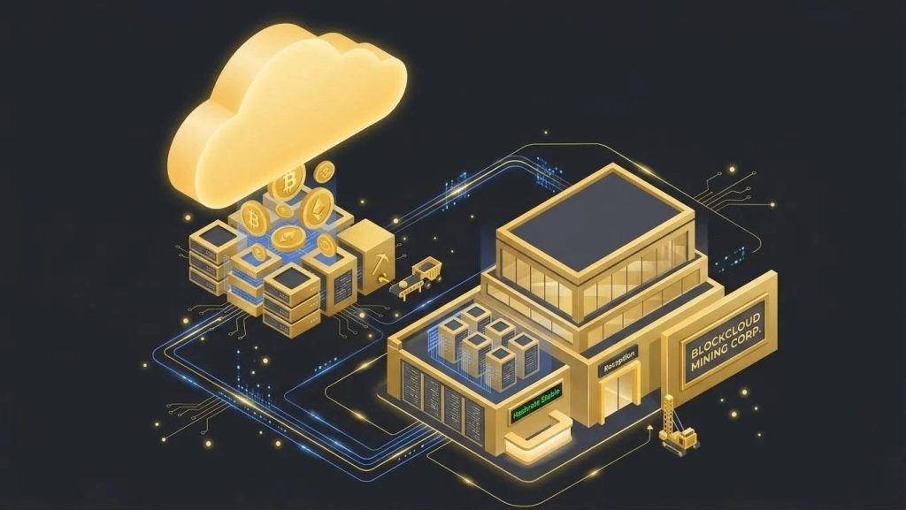 Cloud mining illustration